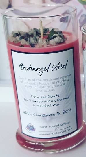 Archangel Uriel Candle (with Bracelet) Cinnamon and Basil image 0